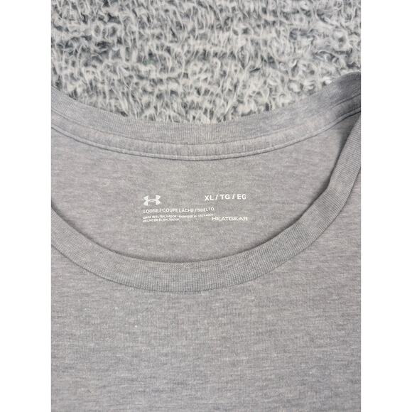 Under Armour Shirt Men Extra Large Gray Athleisure Gym Training Football Tee - Picture 2 of 6